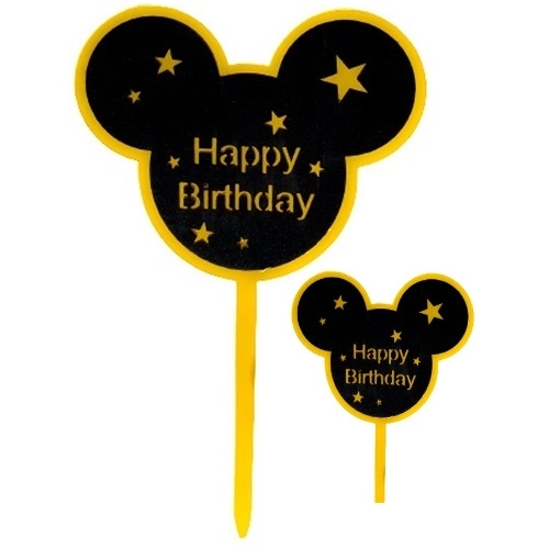 Topper ozdoby na tort napis Happy Birthday Myszka Miki dekoracje urodzinowe